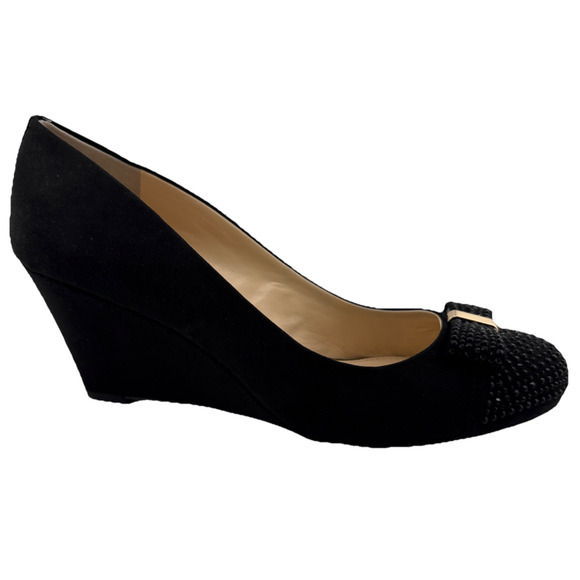 Jessica Simpson Women’s Sammi Black Suede Platform Wedge Heels Size 9 M NWB - Picture 1 of 10